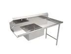 image of American Tables & Seating MET-SDT-60R 60" Straight Design Soiled Dishtable w/ Right Table, Pre-Rinse Sink, 9" Backsplash