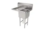 image of American Tables & Seating MET-SE-15151L 33" One Compartment Sink, 15"W x 15"L Bowl With Left-Hand Drainboards