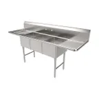 image of American Tables & Seating MET-SE-16203D18 84" Three Compartment Sink, 16"Wx20"L Bowl-2 Drainboards
