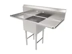 image of American Tables & Seating MET-SE-18181D 54" One Compartment Sink, 18"W x 18"L Bowl With 2 Drainboards