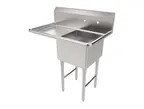 image of American Tables & Seating MET-SE-18181L 39" One Compartment Sink, 18"W x 18"L Bowl With Left-Hand Drainboards