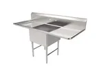 image of American Tables & Seating MET-SEH-24241D 72" One Compartment Sink, 24"W x 24"L Bowl With 2 Drainboards