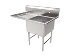 image of American Tables & Seating MET-SEH-24241L 51" One Compartment Sink, 24"W x 24"L Bowl With Left-Hand Drainboards