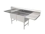 image of American Tables & Seating MET-SEH-24242D 96" Two Compartment Sink, 24"Wx24"L Bowl w/2 Drainboards
