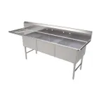 image of American Tables & Seating MET-SEH-24243L 99" Three Compartment Sink, 20"x24" Bowl With Left-Hand