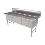 image of American Tables & Seating MET-SEH-24243N 78" Three Compartment Sink, 24"x 24" Bowl No Drainboard