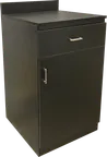 image of ATS WS1-BLK Wait Station, 24"W x 24-1/4"D x 39-1/4"H, Black Finish, Melamine Exterior, 1 Drawer, 1 Shelf, 1 Door, Cabinet Style