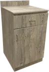image of ATS WS1-GRY Wait Station, 24"W x 24.25"D x 39.25"H, Gray Swing Door, Melamine Exterior, Plastic Laminate Finish, 1 Drawer, 1 Shelf, 4" Backsplash
