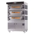 image of AMPTO AMALFI A3 40" Electric Pizza Oven, Triple Deck, (18) 12" or (6) 18" Pizza Capacity
