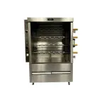 image of AMPTO FRG4VE Rotisserie Gas Oven w/ 4 Spits, Sliding Doors, 20-Chicken Capacity