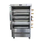 image of AMPTO FRG6VE Rotisserie Gas Oven w/ 6 Spits, Sliding Doors, 30-Chicken Capacity