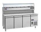 image of AMPTO MPP-3US 3-Section Refrigerated Pizza Prep Table w/ 3 Doors, 16 cu. ft.