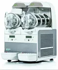 image of AMPTO Q1216 Soft-Serve, 2×1.5-Gallon Bowls, 10-14 Qt Hopper, Air-Cooled, <=20°F Compressor, ETL/NSF