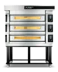 image of Moretti Forni S140E3 55" Electric Pizza Deck Oven, 3‑Deck Brick, Dual‑Power Heat