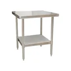 image of AllPoints 2801780 0" Open Base Work Table with Undershelf - Without Backsplash / 18 Gauge Top