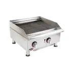 image of APW Wyott GCB-24S 24" Countertop Gas Radiant Charbroiler w/ (2) Burners, 60.000 BTU