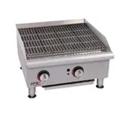 image of APW Wyott GCRB-24S 24" Countertop Gas Lava Rock Charbroiler w/ (2) Burners, 60.000 BTU