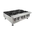 image of APW Wyott GHP-6S 36" Countertop Gas Hotplate with (6) Burners, Manual Controls, 132.000 BTU