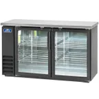 image of Arctic Air ABB60G 61" 2 Glass Swinging Door Back Bar Cooler, 16.7 cu. ft., 72x6-pk 12oz. cans