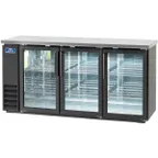 image of Arctic Air ABB72G 73" 3 Glass Swinging Door Back Bar Cooler, 20.7 cu. ft., 84x6-pk 12oz. Cans