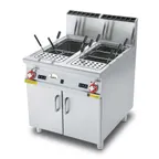 image of Arcobaleno AGDHA35 22 Gallon Double Tank Gas Pasta Cooker, Automatic Fill, 160.370 BTU