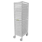 image of Arcobaleno APC-20 Aluminum 20-Tray Pasta Rack w/ 4 Locking Casters