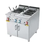 image of Arcobaleno APCG35D 22 Gallon Gas Pasta Cooker, Double Tank, Automatic Water Fill, 95.200 BTU