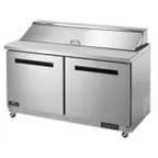 image of Arctic Air AST60R 61" Two Section Sandwich & Salad Prep Table w/ 2 Doors, 16 pans, 15.5 cu. ft.