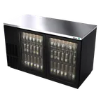 image of Asber ABBC-58G Back Bar Cooler with 2 Glass Door - 59-1/2"W x 28-5/8"D x 36-7/8"