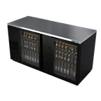 image of Asber ABBC-68G Back Bar Cooler with 2 Glass Door - 69-1/2"W x 28-5/8"D x 36-7/8"