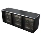 image of Asber ABBC-94G Back Bar Cooler with 3 Glass Door - 95-1/2"W x 28-5/8"D x 36-7/8"