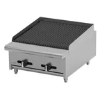 image of Asber AECRB-24 24" Countertop Gas Lava Rock Charbroiler w/ (2) Burners, 48.000 BTU