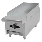 image of Asber AEMG-12 12" Countertop Gas Griddle with Manual Controls, 5/8" Steel Plate, 30.000 BTU