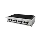 image of Asber AERB-48 48" Countertop Gas Radiant Charbroiler w/ (8) Burners, 160.000 BTU