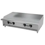 image of Asber AETG-48-H Countertop Gas Griddle with Thermostatic Controls, 3/4" Steel Plate, 120.000 BTU