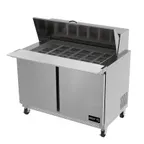 image of Asber APTM-48-18 48" Two Section Mega Top Sandwich/Salad Prep Table w/ 2 Doors, 18 pans, 12 cu. ft.