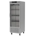 image of Asber ARR-23-1G-H One Section Reach-in Refrigerator w/ Glass Door, Bottom Mounted, Stainless Steel, 23 cu. ft.