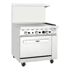 image of Atosa USA AGR-36G-LP 36" LP Gas Restaurant Range w/ 36" Full Griddle, (1) Standard Oven, 102.000 BTU