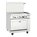 image of Atosa USA AGR-36G-NG 36" Natural Gas Restaurant Range w/ 36" Full Griddle, Oven Base, 102.000 BTU