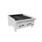 image of Atosa USA ATCB-24 24" Countertop Gas Radiant/Lava Rock Charbroiler w/ (2) Burners, 70.000 BTU