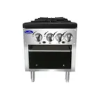 image of Atosa USA ATSP-18-2 18" Gas Stock Pot Range (Stove) w/ (2) Three Ring Burners, 160.000 BTU