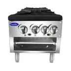 image of Atosa USA ATSP-18-2L 18" Gas Stock Pot Range (Stove) w/ (2) Three Ring Burners, Low Height, 160.000 BTU