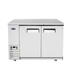 image of Atosa USA MBB48GR 48" Two Section Back Bar Cooler with Solid Door, 12.9 cu. ft.