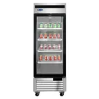 image of Atosa USA MCF8701GRL - 27" Glass Door Freezer Merchandiser, 19.1 cu ft, Stainless, 1/2 HP, -8° to 0°F