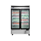 image of Atosa USA MCF8707GR 54" 2-Section Merchandiser Refrigerator w/ 2 Glass Door, 44.8 cu. ft.