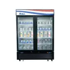 image of Atosa USA MCF8732GR 39" 2 Section Glass Door Freezer Merchandiser in Black, 28.5 cu. ft.