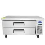 image of Atosa USA MGF8451GR 52" 2 Drawers Refrigerated Chef Base, Includes (6) 12 x 20 pans, 8.4 cu. ft.