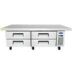 image of Atosa USA MGF8454GR 76" 4 Drawers Refrigerated Chef Base, Includes (8) 12 x 20 pans, 12 cu. ft.