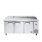 image of Atosa USA MPF8203GR 93" 3-Section Refrigerated Pizza Prep Table w/ 3 Doors, 28.4 cu. ft.