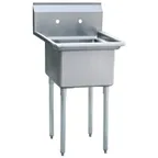 image of Atosa USA MRSA-1-N One Compartment Sink, 24"W X 24"D X 44-1/2"H